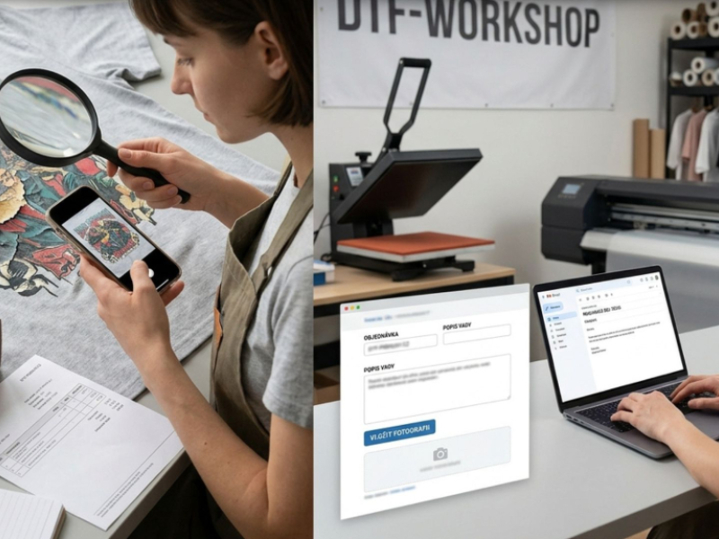 Jak reklamovat vadný DTF transfer u dodavatele